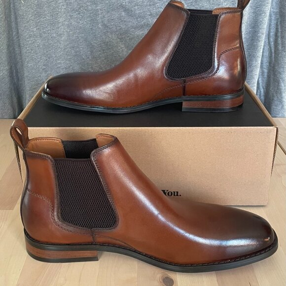 Vintage Foundry Co. Men's Brown Cognac Darwin Chelsea Boot size 10.5 NEW IN BOX - Picture 2 of 7